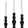 10" Matte Black Ceramic Candlestick Set