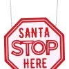 10 Inch LED Santa Stop Here Arrow Sign 2 10 Inch LED Santa Stop Here Arrow Sign -Animatronics Shop 10 inch led santa stop here arrow sign