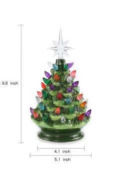 10" Tabletop Ceramic Christmas Tree 10 10" Tabletop Ceramic Christmas Tree -Animatronics Shop 10 tabletop ceramic christmas tree alt 3