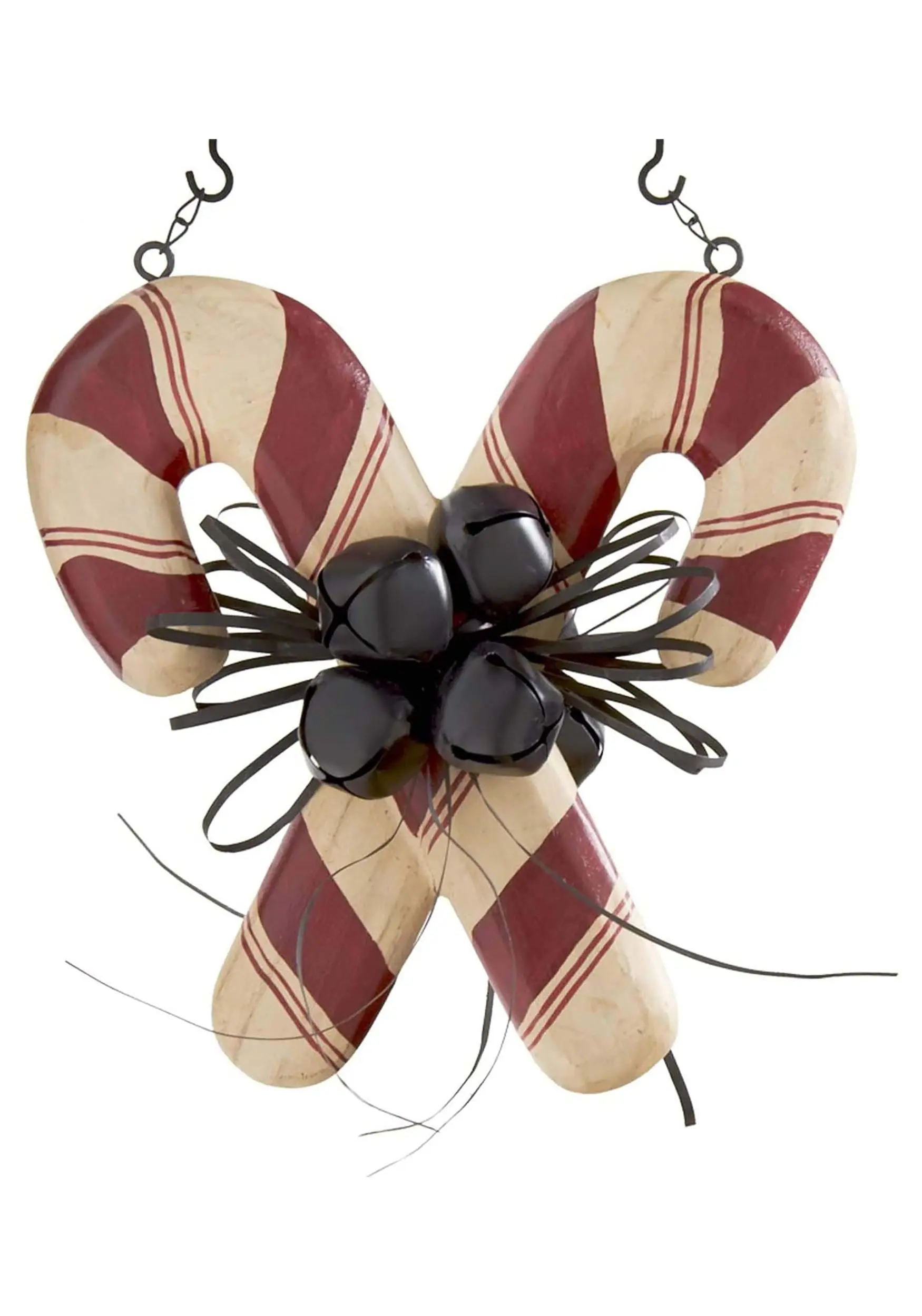 11 Inch Double Candy Canes With Bells Arrow Figure 3 11 Inch Double Candy Canes With Bells Arrow Figure