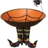 11.2 Inch Metal Candy Bowl On Witch Boots And Spider