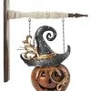 11 Inch Metal Jack O Lantern With Hat Arrow Figure