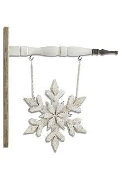 11 Inch Whitewashed Snowflake Arrow Figure