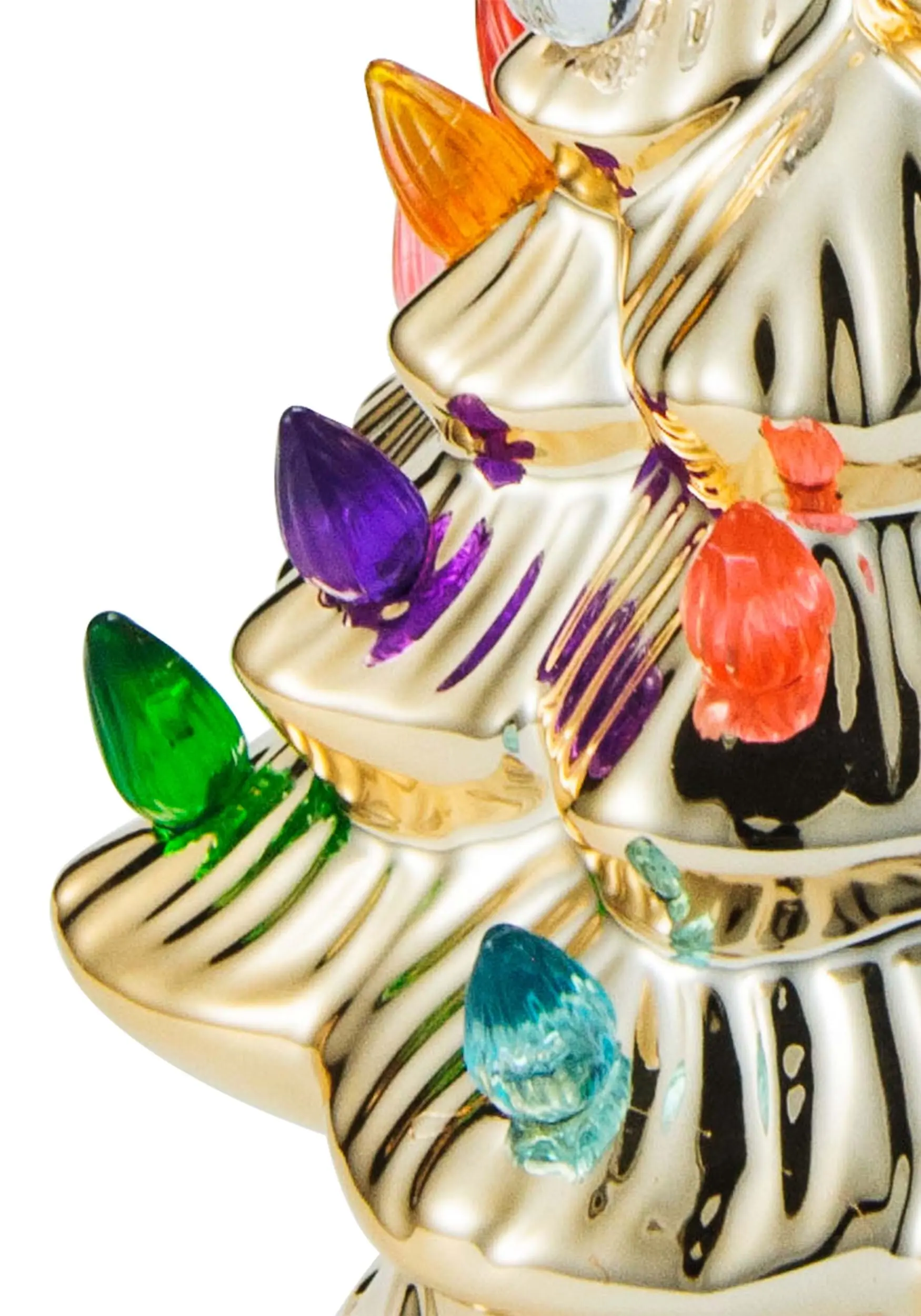 12" Gold Ceramic Christmas Tree Decoration 5 12" Gold Ceramic Christmas Tree Decoration - Image 3