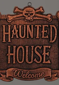 13" Haunted House Welcome Sign Decoration -Animatronics Shop 13 haunted house sign alt 3