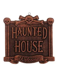 13" Haunted House Welcome Sign Decoration -Animatronics Shop 13 haunted house sign alt 4