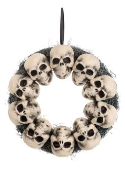 15in Skull Wreath Halloween Decoration 8 15in Skull Wreath Halloween Decoration -Animatronics Shop 15in skull wreath alt 3