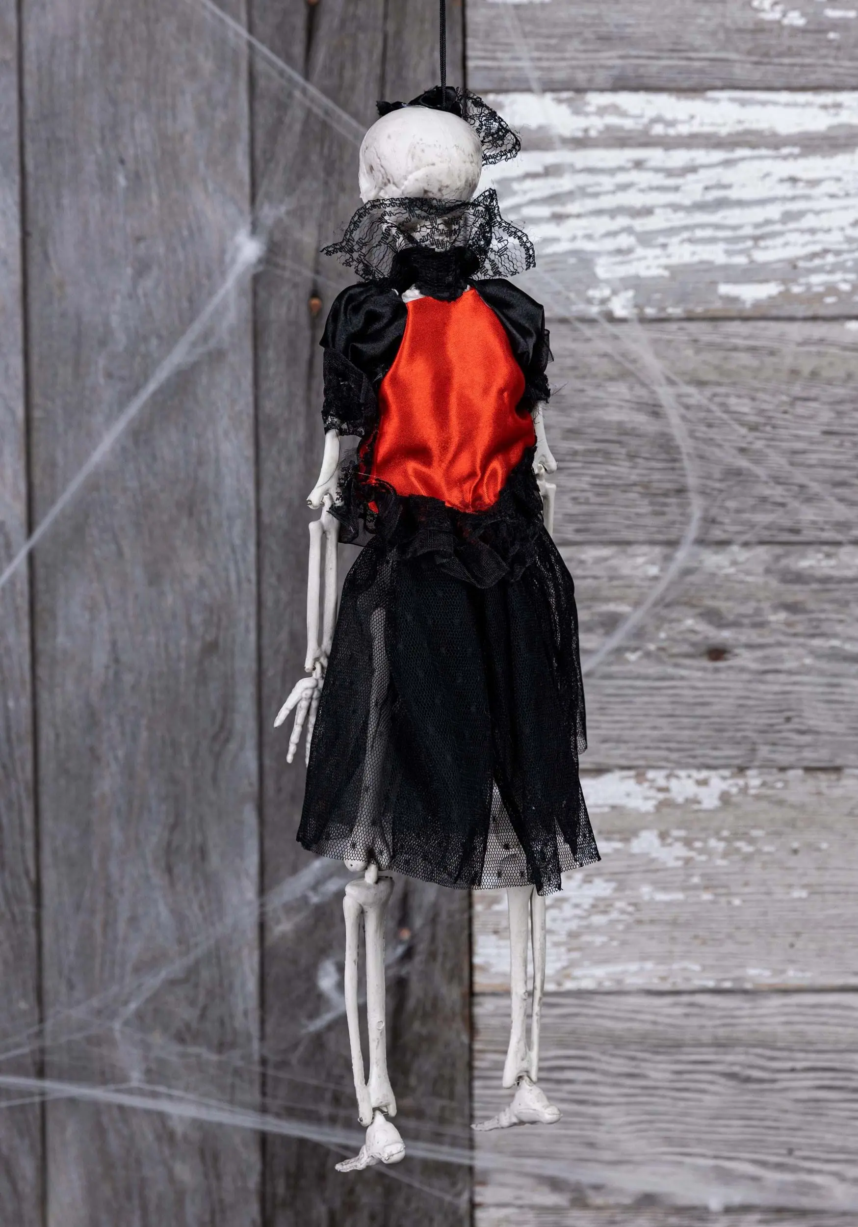 16 Inch Hanging Gothic Dress Skeleton Lady Halloween Decoration 4 16 Inch Hanging Gothic Dress Skeleton Lady Halloween Decoration - Image 2