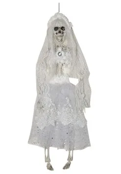 Hanging 16" Skeleton Bride Halloween Decoration