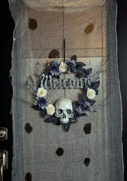 16in Skull Welcome Wreath 7 16in Skull Welcome Wreath -Animatronics Shop 16 in welcome skull wreath alt 2