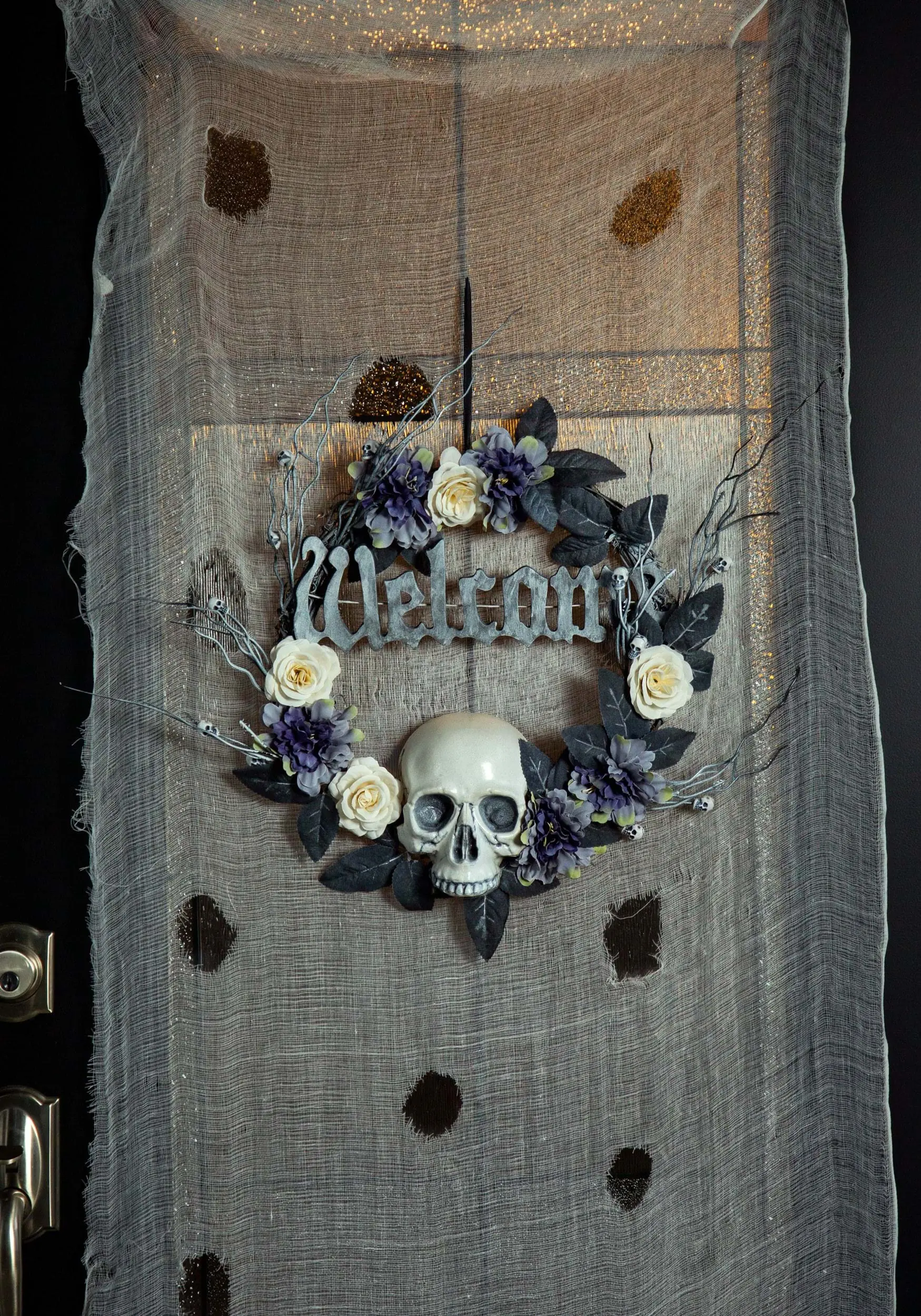 16in Skull Welcome Wreath 5 16in Skull Welcome Wreath - Image 3