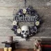 16in Skull Welcome Wreath 2 16in Skull Welcome Wreath -Animatronics Shop 16in welcome skull wreath