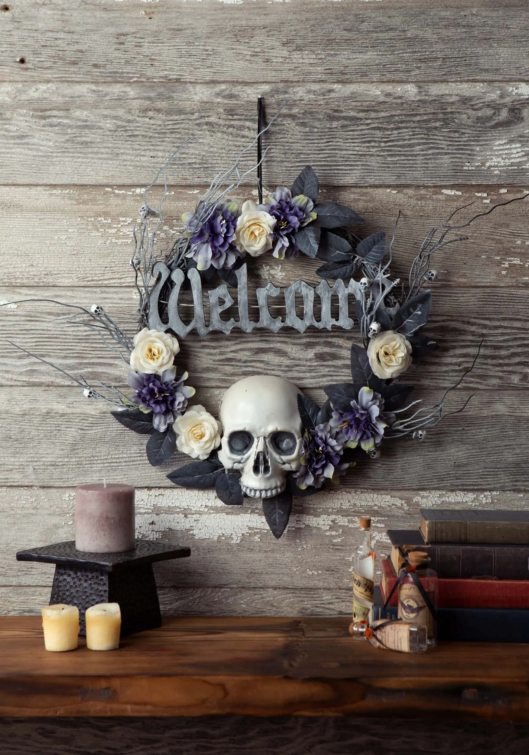 16in Skull Welcome Wreath 3 16in Skull Welcome Wreath