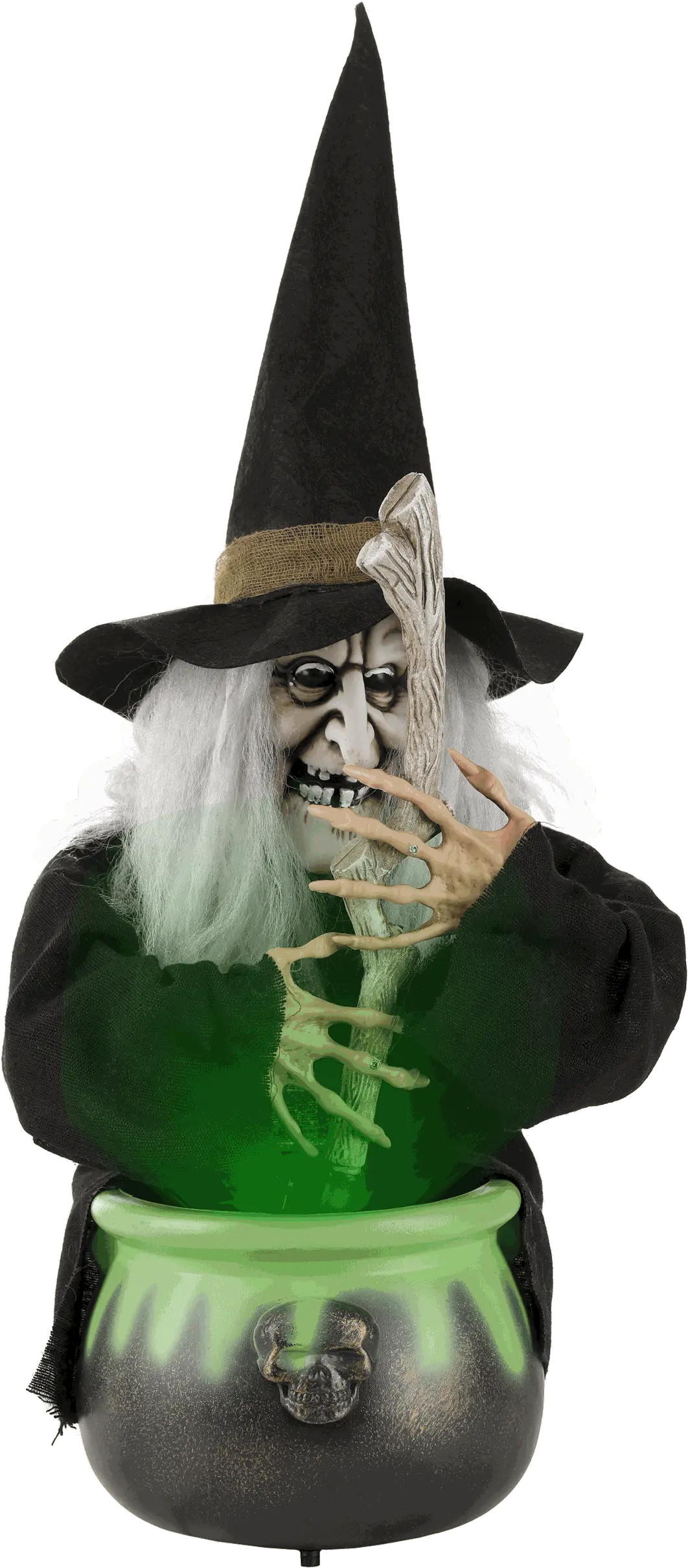 17" Brewing Witch With Black Cauldron 7 17" Brewing Witch With Black Cauldron - Image 5