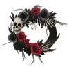 18 Inch Black Skull Wreath With Hands And Roses Decoration -Animatronics Shop 18 inch black skull wreath with hands and roses