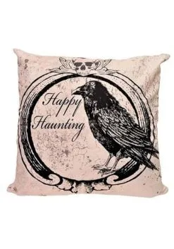 18 Inch Happy Haunting Raven Pillow Cover