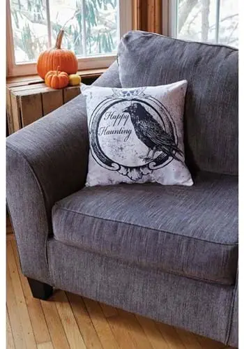 18 Inch Happy Haunting Raven Pillow Cover 4 18 Inch Happy Haunting Raven Pillow Cover - Image 2