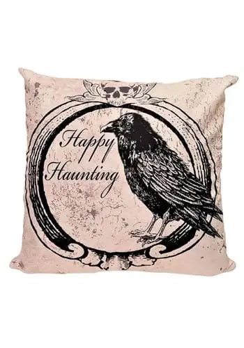 18 Inch Happy Haunting Raven Pillow Cover 3 18 Inch Happy Haunting Raven Pillow Cover