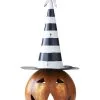 18 Inch LED Jack O Lantern With Black And White Hat