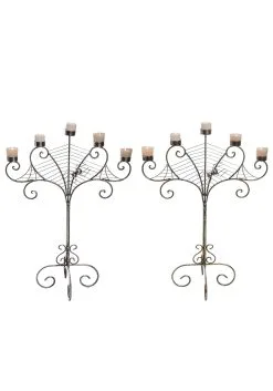 Silver Spider Web 25 Inch Candelabra