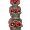 27.5 Inch Bronze Light Up Stack Of Skulls -Animatronics Shop 27 5 inch bronze light up stack of skulls