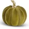 3.5" Green Velvet Pumpkin W/Twisted Gold Stem -Animatronics Shop 3 5 green velvet pumpkin w twisted gold stem