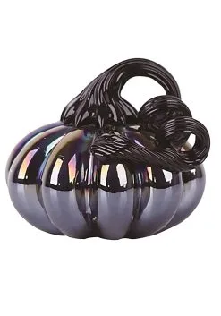 Glass Oil Slick 3 Inch Pumpkin Decoration