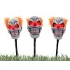 3 Piece Light Up Clown Head Stakes With Sound & Movement