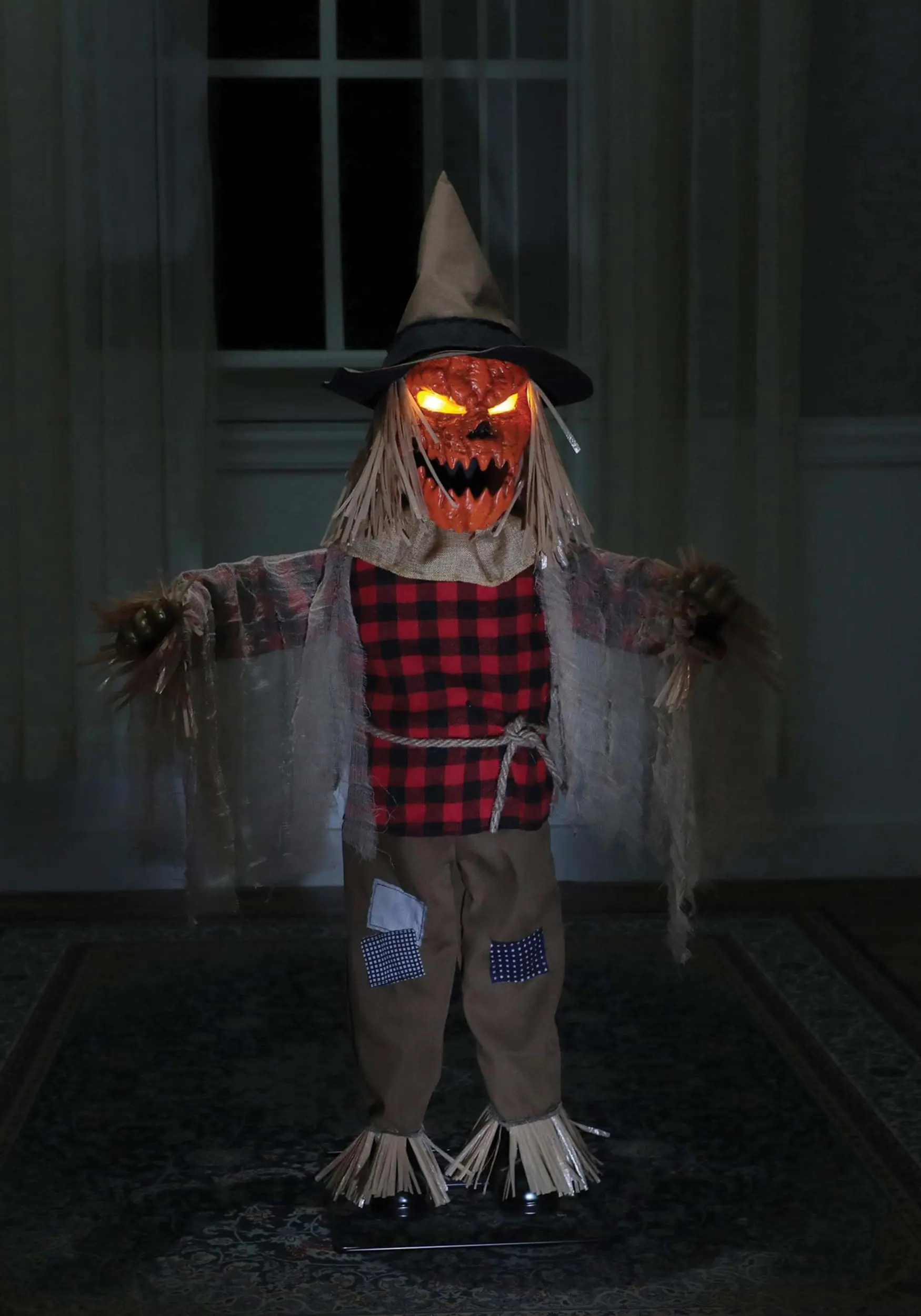 36 Inch Twitching Light Up Animated Scarecrow Prop 3 36 Inch Twitching Light Up Animated Scarecrow Prop
