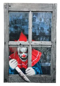 47-Inch Printing Curtain Clown Outside The Window Decoration