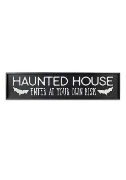48" Wood Halloween Haunted House Sign Decoration