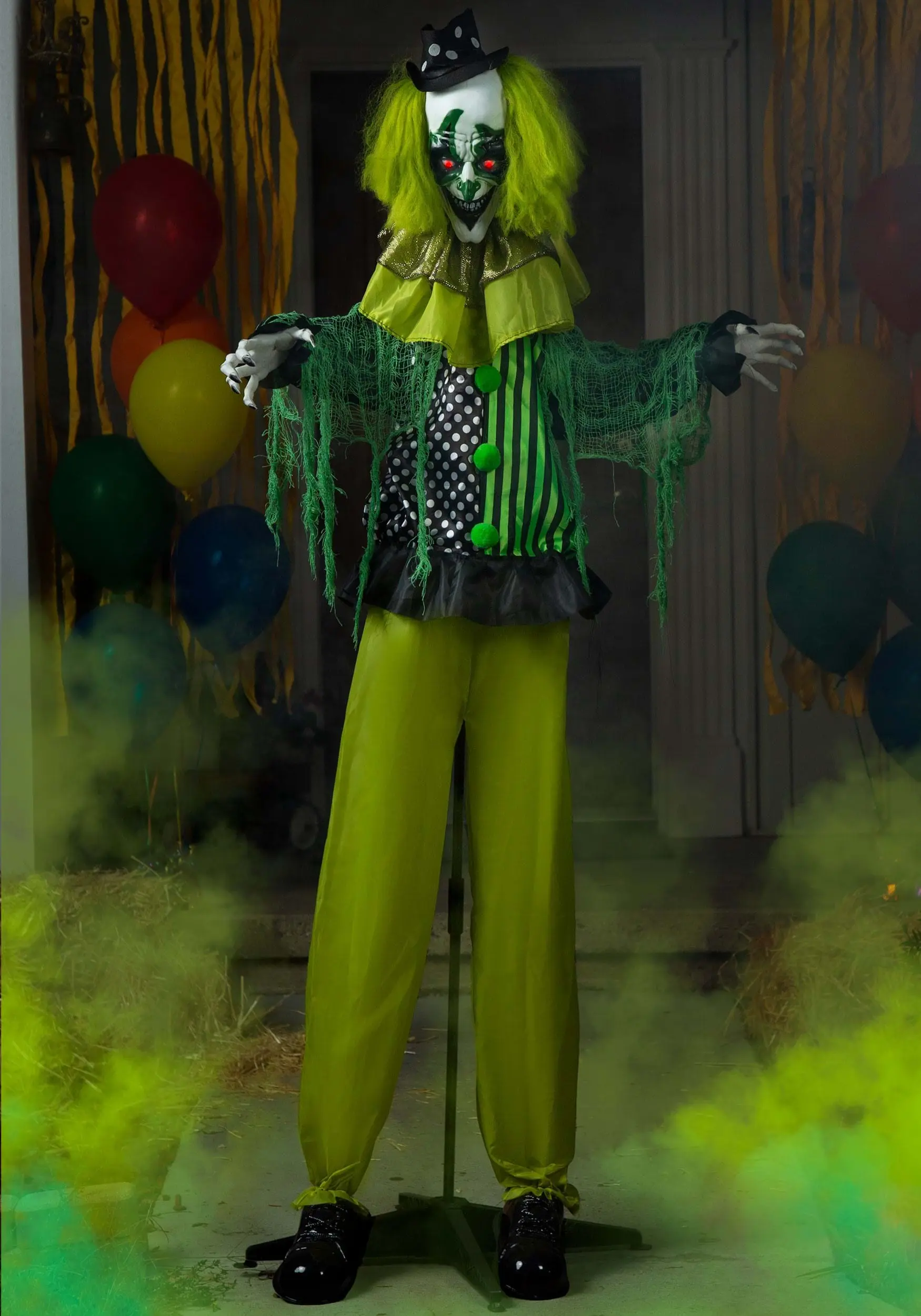 5.5ft Green Animated Clown 3 5.5ft Green Animated Clown