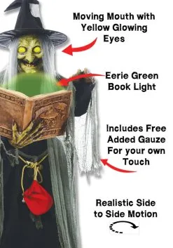 5 Ft Animated Spell-Speaking Witch Decoration -Animatronics Shop 5 ft animated spell speaking witch alt 2