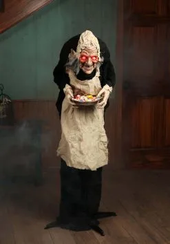 5 Foot Animatronic Greeter Old Lady Hag Decoration 14 5 Foot Animatronic Greeter Old Lady Hag Decoration -Animatronics Shop 5ft animated greeter old lady hag decoration alt 5