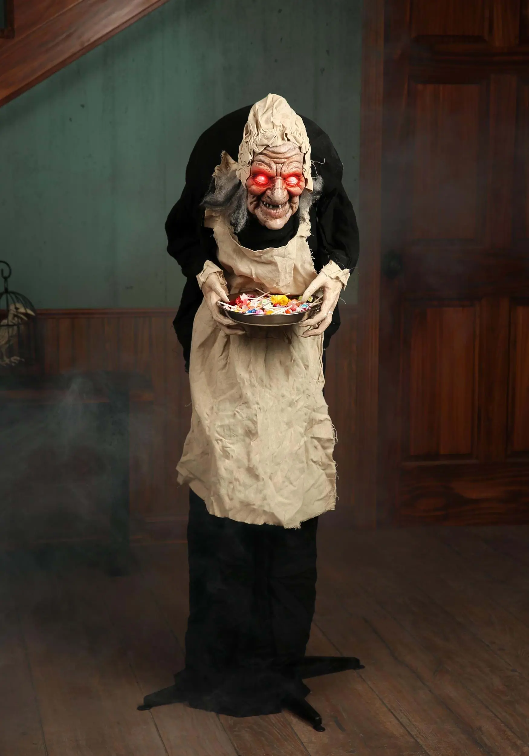 5 Foot Animatronic Greeter Old Lady Hag Decoration 8 5 Foot Animatronic Greeter Old Lady Hag Decoration - Image 6