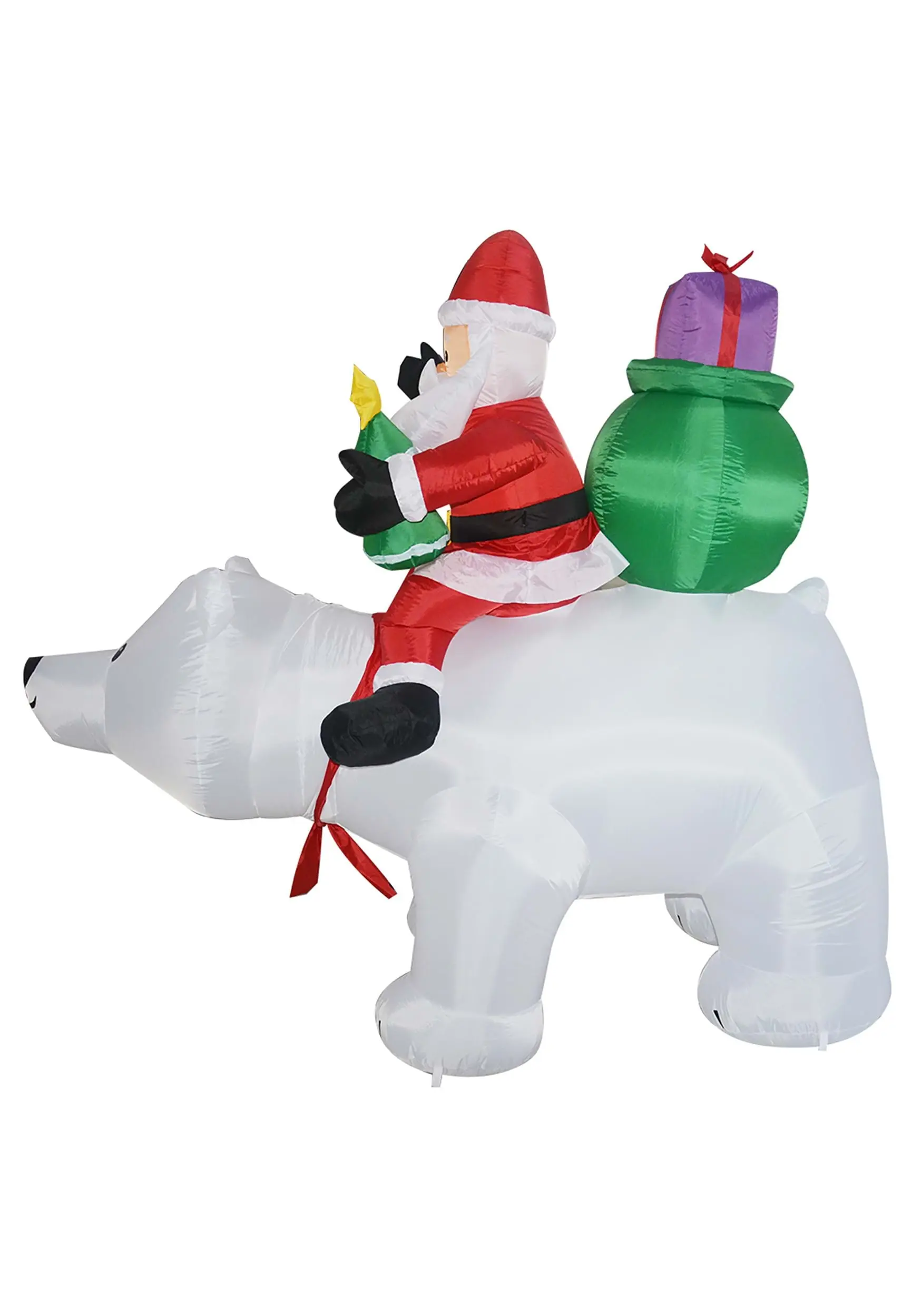Animated 6FT Polar Bear With Santa Inflatable Decoration 4 Animated 6FT Polar Bear With Santa Inflatable Decoration - Image 2