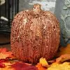 Six Inch Orange Glitter Pumpkin 2 Six Inch Orange Glitter Pumpkin -Animatronics Shop 6 orange glitter pumpkin