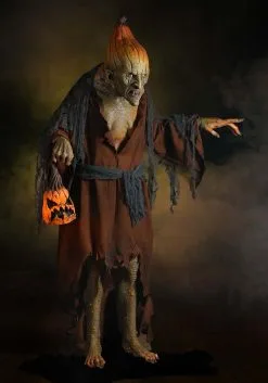 6ft Pumpkin Witch Prop With LED Pumpkin Decoration -Animatronics Shop 6ft pumpkin witch prop w led pumpkin alt 1