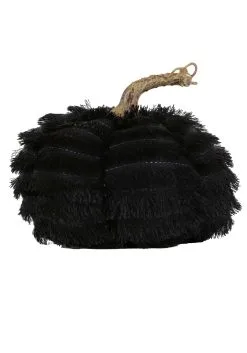 Black 7 Inch Eyelash Fringe Pumpkin