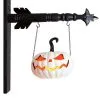 7 Inch White Resin LED Jack O Lantern Arrow Figure -Animatronics Shop 7 inch white resin led jack o lantern arrow figure