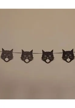 72 Inch Glittered Scaredy Cat Garland 8 72 Inch Glittered Scaredy Cat Garland -Animatronics Shop 72 glittered scaredy cat silhouette garland alt 2