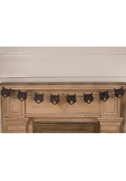 72 Inch Glittered Scaredy Cat Garland 9 72 Inch Glittered Scaredy Cat Garland -Animatronics Shop 72 glittered scaredy cat silhouette garland alt 3