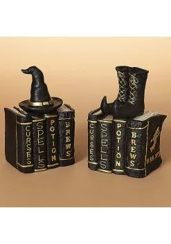 8 Inch Halloween Books With Witch Hat And Boots Set