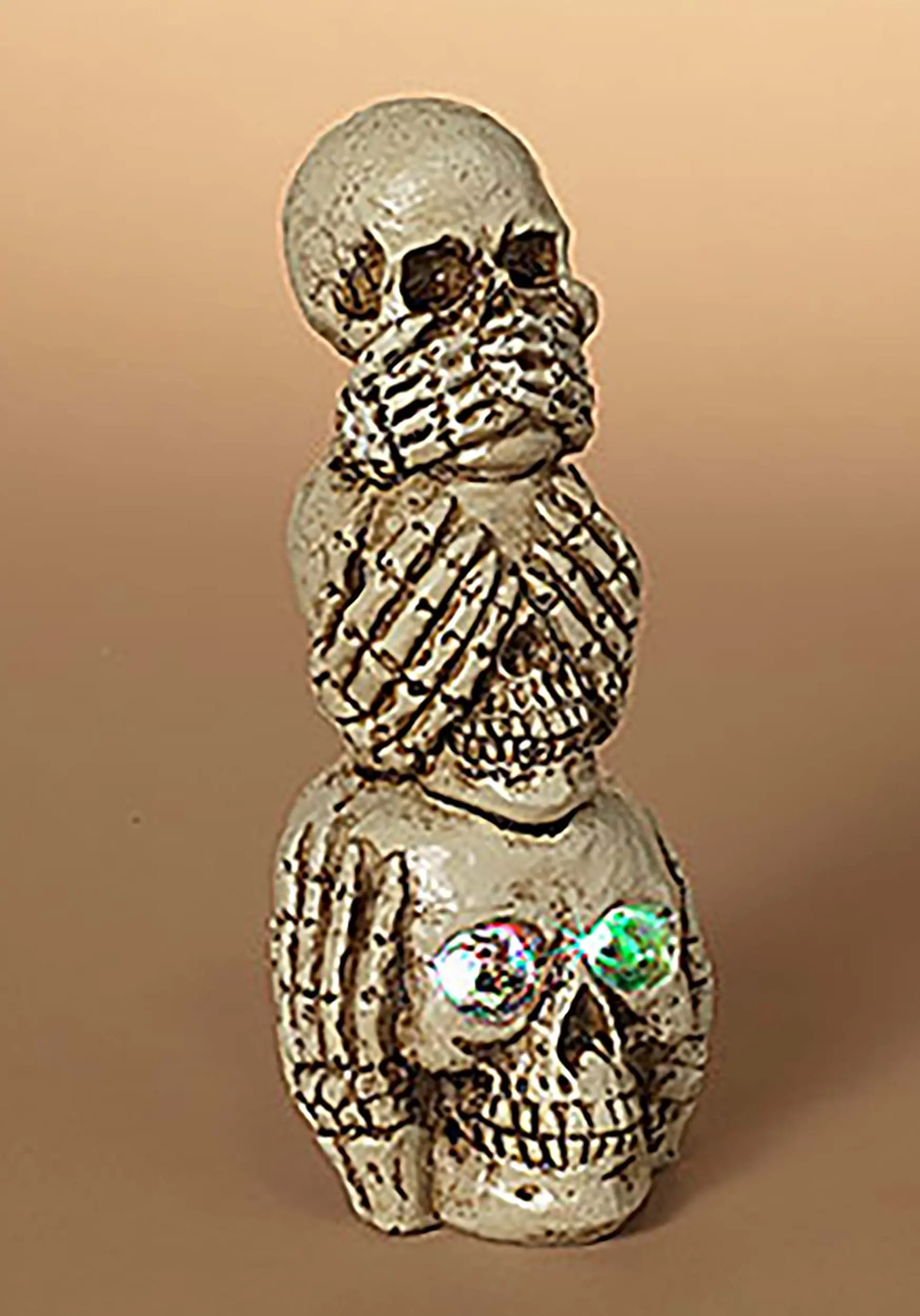 8" Light Up Stacked Three Wise Skulls Decoration 3 8" Light Up Stacked Three Wise Skulls Decoration