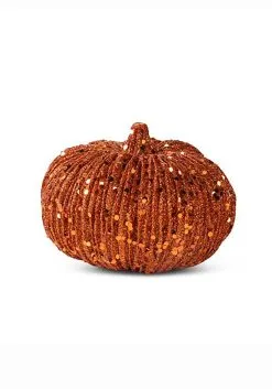 Eight Inch Orange Glitter Pumpkin -Animatronics Shop 8 orange glitter pumpkin alt 1