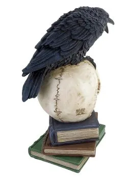 Poe's 8" Raven Skull Decoration -Animatronics Shop 8 poes raven skull decoration alt 2
