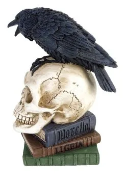 Poe's 8" Raven Skull Decoration -Animatronics Shop 8 poes raven skull decoration alt 3