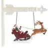 8 Inch Santa Riding Sleigh With Reindeer Arrow Figure