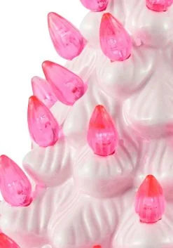 Pink Ceramic 10" Christmas Tree Decoration -Animatronics Shop 9 inch pink ceramic christmas tree decoration alt 2