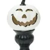 9" White Pedestal Light Up Pumpkin 1 9" White Pedestal Light Up Pumpkin -Animatronics Shop 9 light up white pedestal pumpkin
